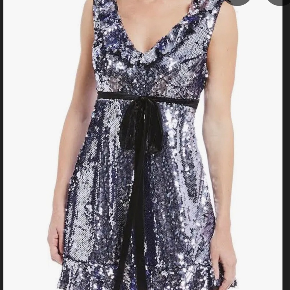 Free People - Sequin Sleeveless Dress - Silver / purple